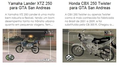Código da moto - GTA SA 